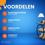 Luxe Bijzettafel Madini - Voor woonkamer of slaapkamer - Nachtkast - Grijs