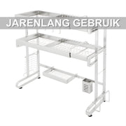 2-lagen Aanrecht afdruiprek - Droogrek - Keuken accessoire - Voor boven de gootsteen in de keuken - Roestvrij staal