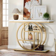 Moderne Haltafel Luno - 100cm - Consoletafel Wandtafel - Goud - Voor Woonkamer of Gang