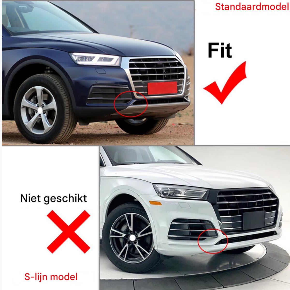Voorbumper - Voor Audi Q5 2018-2022 - Auto accessoires - Onderste grille randen - Honingraat stijl - LH + RH