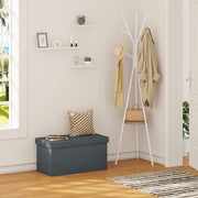 Bolt Edge Moderne Opbergbank - Donkergrijs - Met opbergruimte - Stof - 76x38x38cm