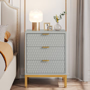 Modern nachtkastje - Voor Slaapkamer - 65cm hoog - 3 lades - Grijs