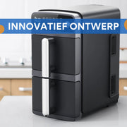 Mini oven - Grill rooster - Bakplaat - Airfryer - Voor Gezond en Snel Koken - Met 11 Programma’s - 1800W, LED-scherm, 5 Accessoires Inclusief Draaispit & Receptenboek