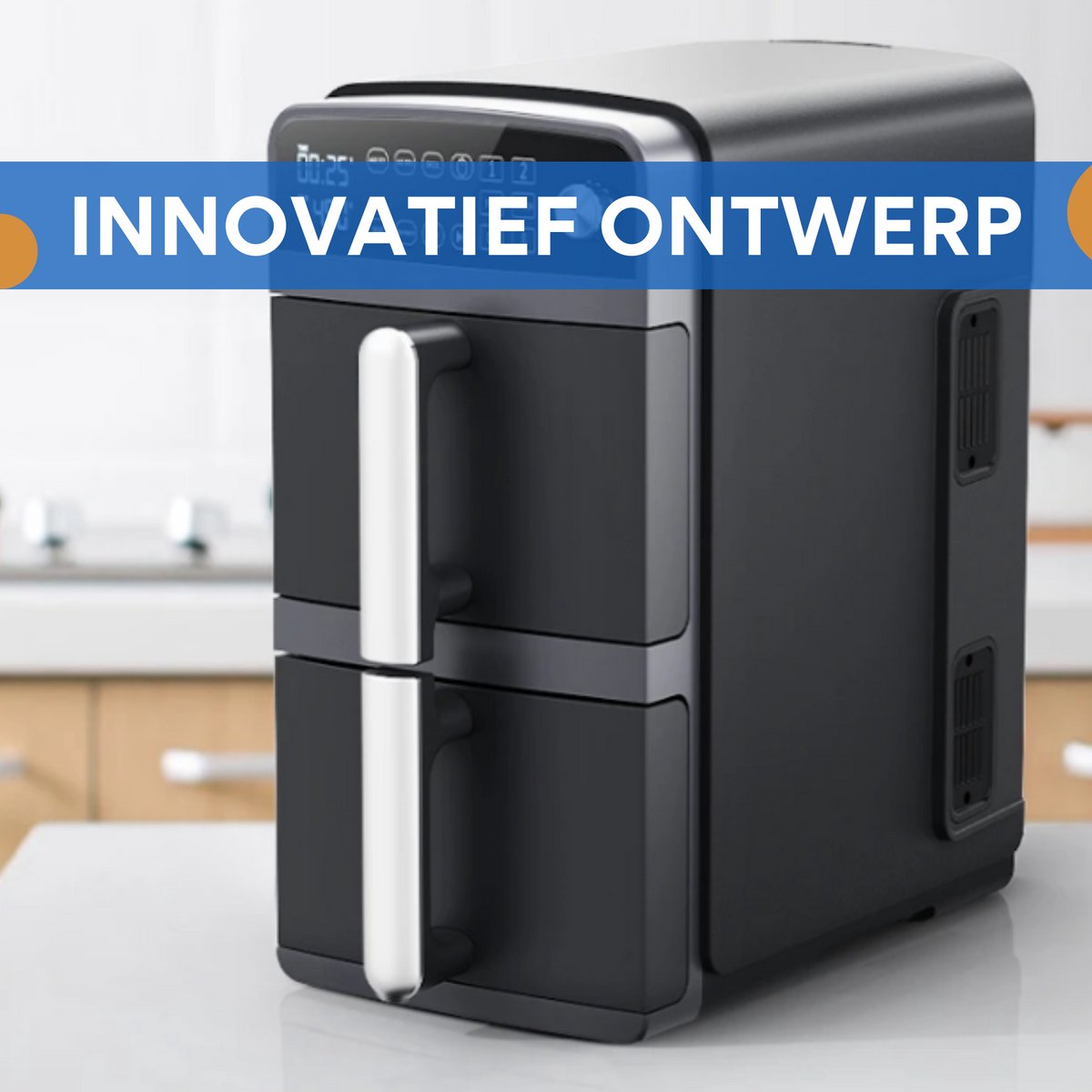 Mini oven - Grill rooster - Bakplaat - Airfryer - Voor Gezond en Snel Koken - Met 11 Programma’s - 1800W, LED-scherm, 5 Accessoires Inclusief Draaispit & Receptenboek