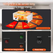 Buffetverwarmer - Chafing dish 3 x 8,8 liter - warmhoudschalen - Elektrisch voedselverwarmer - RVS - 1500W - Buffetbakken - Incl. Deksels & Aftapkraan - Horeca