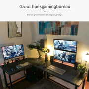 L-Vorm Bureau - Voor Thuis en Kantoor - Computer en Gaming Werkstation Tafel - Studiebureau 190 cm x 120 cm x 75 cm - Zwart