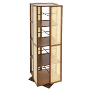 Draaibare boekenkast - Boekenrek - Opberruimte - Voor boekenopslag - Voor boeken en decoratie - 4-laags - 360° draaibaar ontwerp - Tan