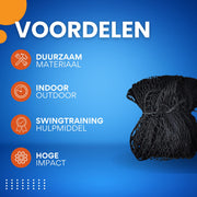 Golfoefennet - Chipping net - Golfaccessoires - Golf - 3x3m - Voor Indoor & Outdoor Training - Zwart