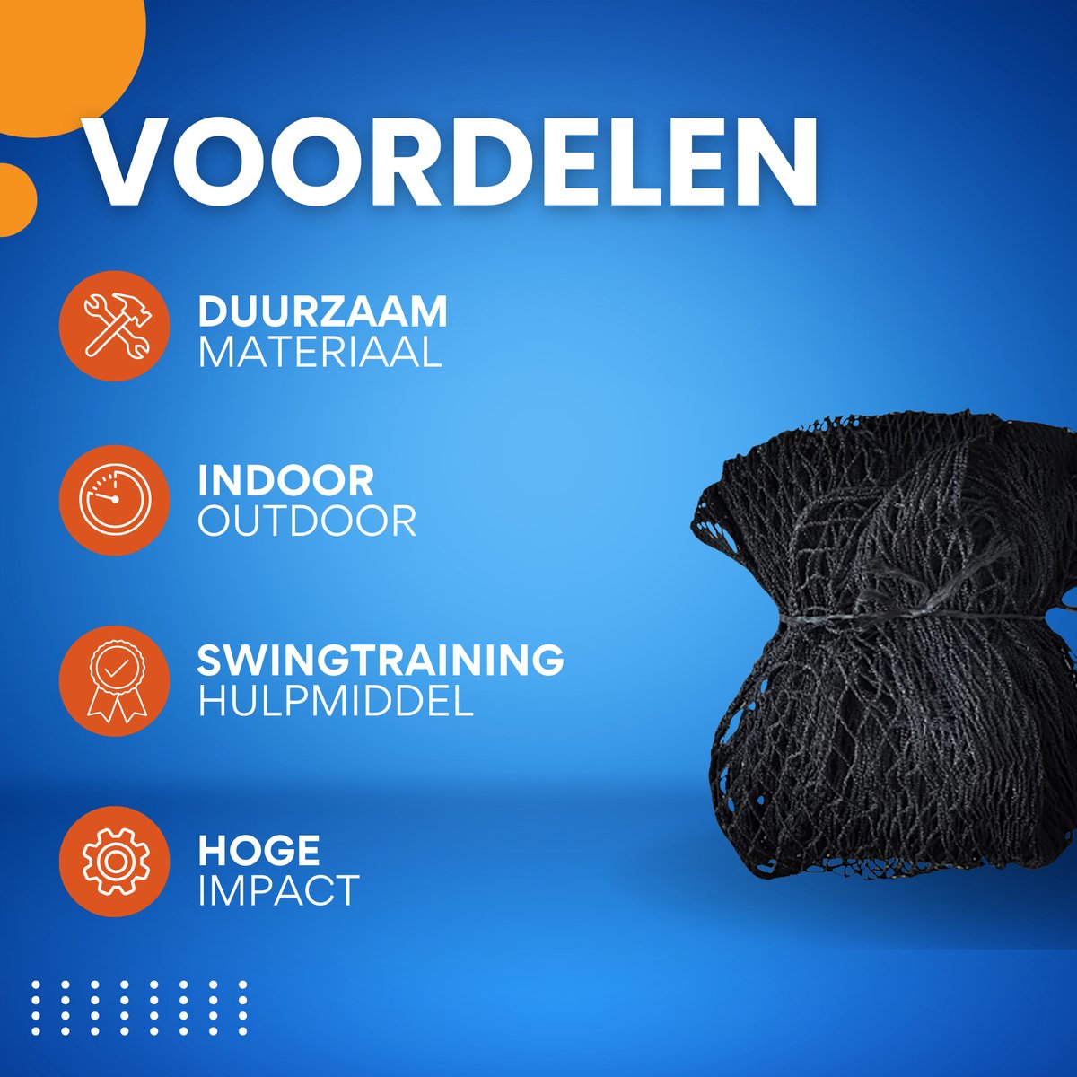 Golfoefennet - Chipping net - Golfaccessoires - Golf - 3x3m - Voor Indoor & Outdoor Training - Zwart