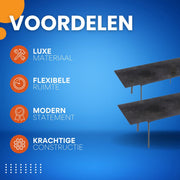 Eettafel Grandiose - 8-10 Personen Gesinterde Stenen Eettafel - 180 cm Uitschuifbare Keuken Eettafel voor Kerst - Metalen Frame