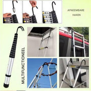 Telescopische Ladder 3,2M - Aluminium Uitschuifbare Vouwladder - Lichtgewicht & Stevig - 150KG Belastbaar - Ideaal Voor Binnen & Buiten