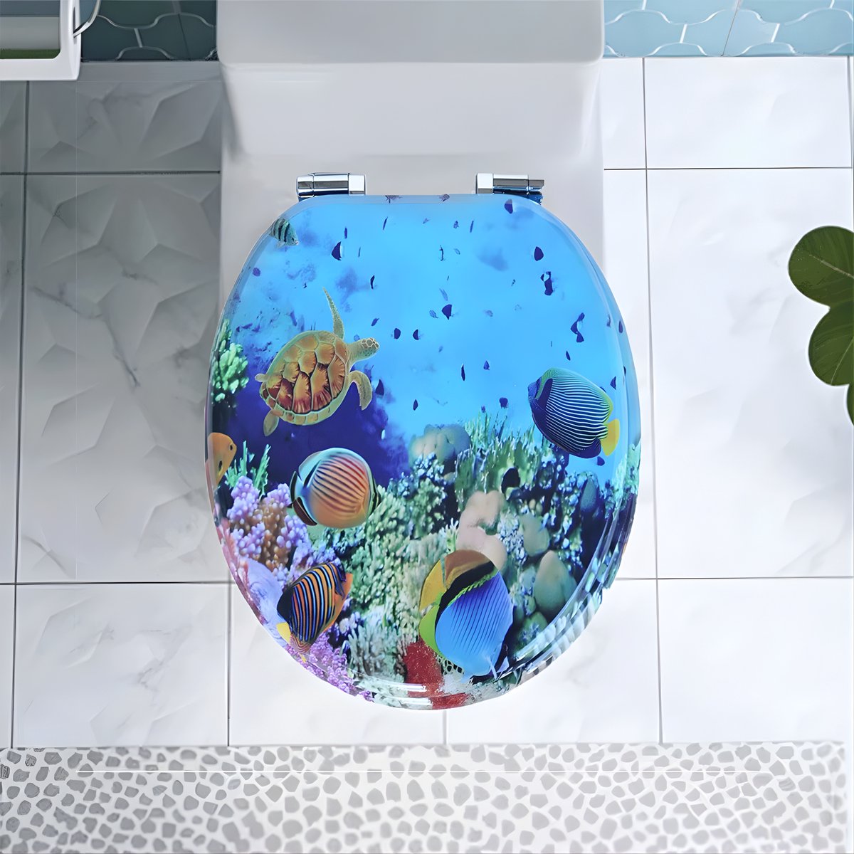 WC-bril - Toiletbril – Voor Toilet & Badkamer – Soft-Close - Met print