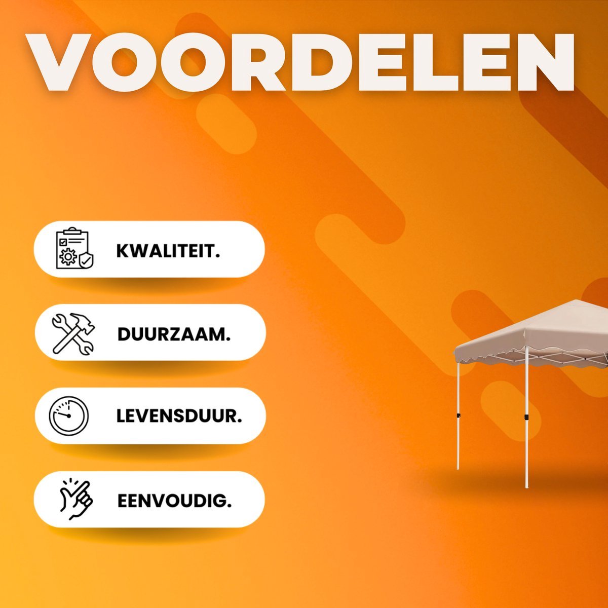 Gazebo Valora - Pergola - paviljoen - Partytent - Strandtent - Voor Terras, Feest en Achtertuin - 3x3m - Beige