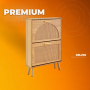 Schoenenkast met klep - 2 kleppen - Schoenenbank - Houtkleur - Kantelsysteem - Schoenenbak - 36KG