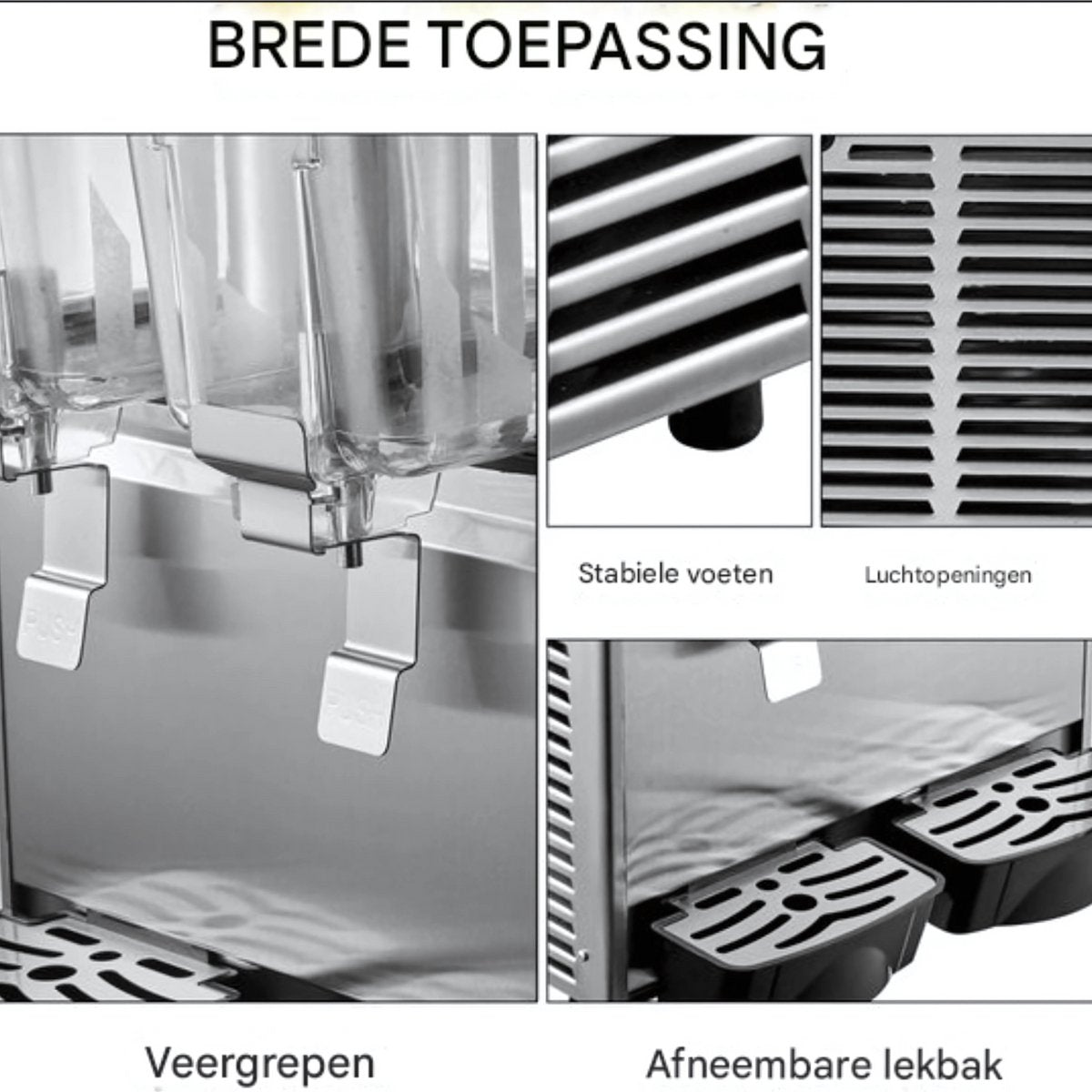 Proffesionele Drankdispenser RVS - Sapdispenser- met kraantje - 2 Tanks van 12L - Professioneel Koelelement