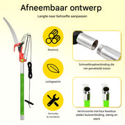 Telescopische takkenzaag - Geel - Takkenschaar - Snoeizaag - 8 meter - Verstelbare lengte - Voor tuin