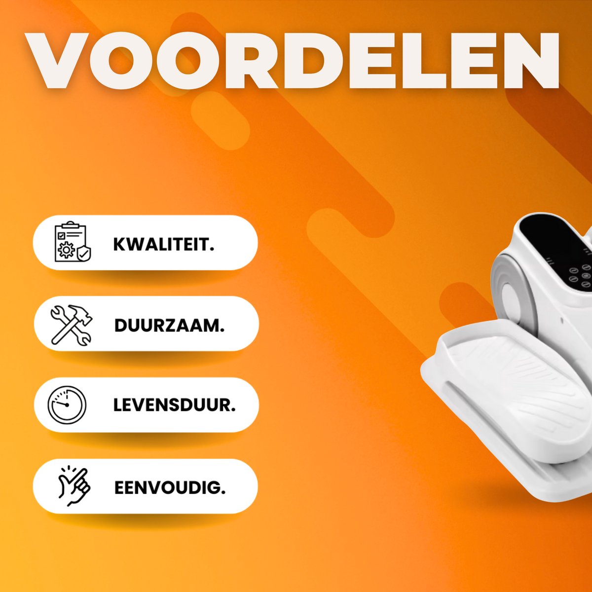 Elliptische Trainer - Voor Senioren & Thuisfitness - Mobiliteitstrainer -Met voetmassage - Ellipsmachine - Onder bureau