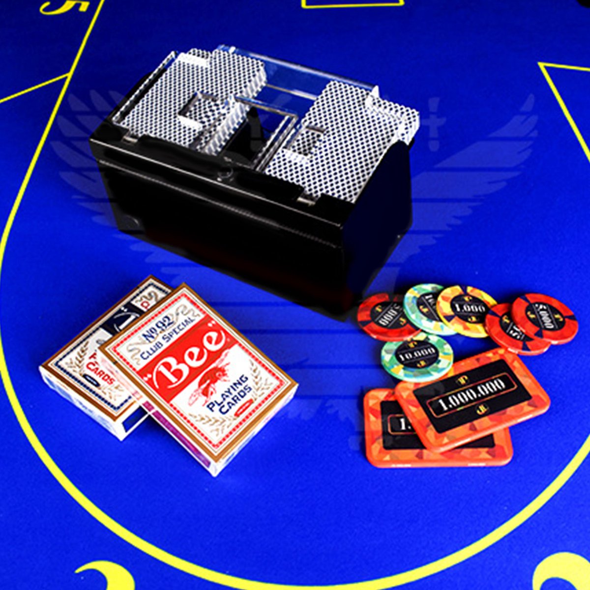 Happyment Elektrische Kaartenschudmachine ‚Kaartschud Machine ‚Kaarten Shuffler ‚Kaartenschudder ‚Poker ‚Blackjack ‚Voor 1-2 Decks