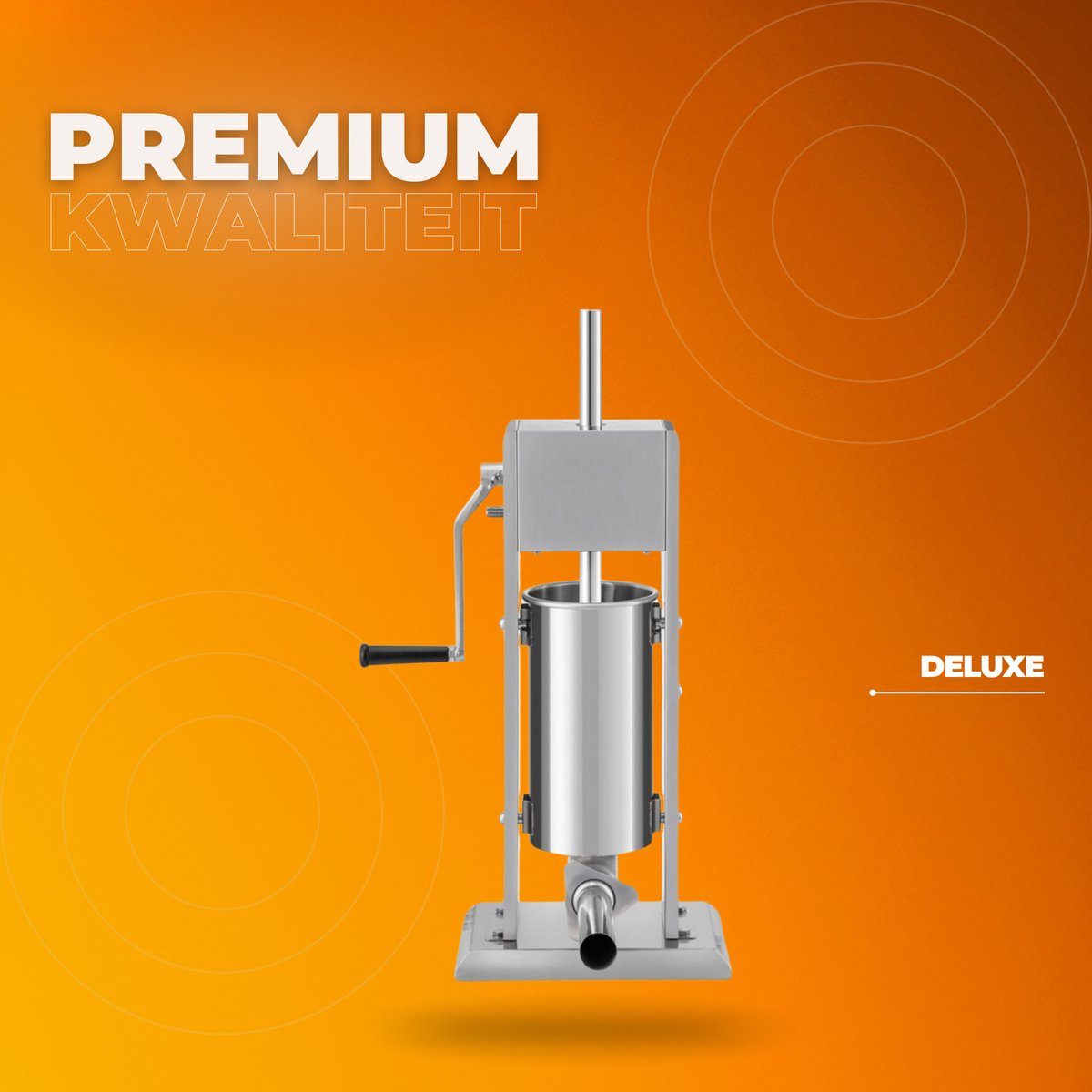 Worstvuller - Worstenmaker - Worstenvulmachine - 5L Handmatig - PRO - Met 4 Maten Vulbuizen