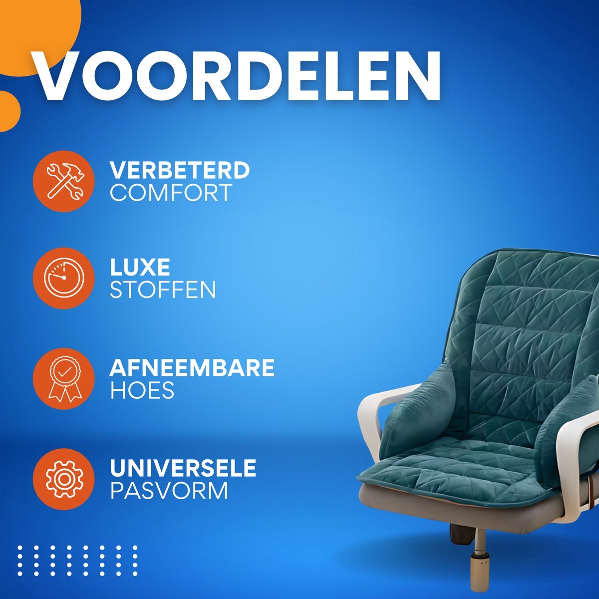Bureaustoel kussen Tavien - Rugkussen - Ergonomisch - Universeel - Donkergroen