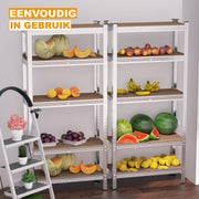 Garageplanken Quorin - 5-Tier Verstelbare Metalen Opbergplank - Racking Unit voor Loods 200x100x50cm, 875kg Capaciteit