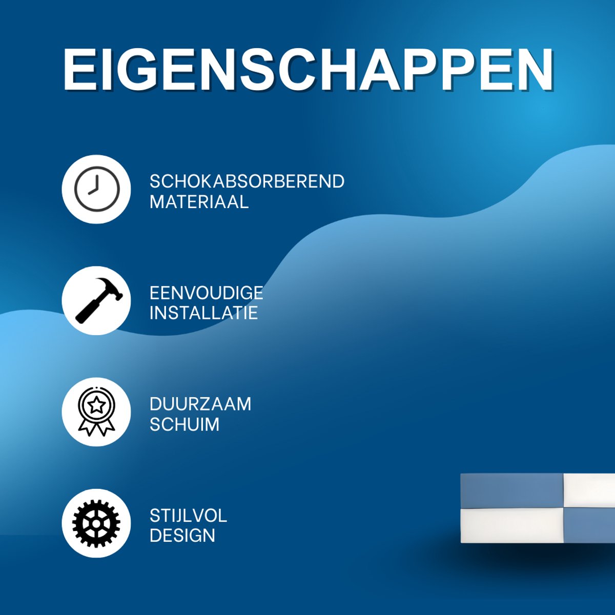 Bedhoofd - Hoofdbordkussen - Hoofdbord - Voor interieurdecoratie en bedhoofdbescherming - Blauw