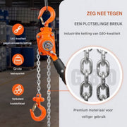 Mini Hefboomtakel - 0,25T - Kettingtakel PRO - 2,8 m Hefhoogte