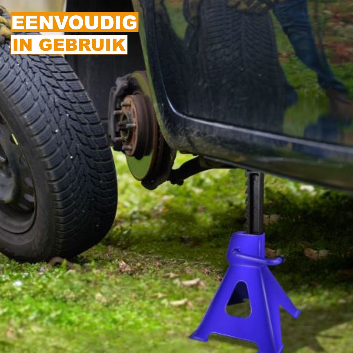 Stalen Asstandaards 2 Stuks Tavien - 3 ton - 9-Traps Verstelbaar - Bereik 290-430mm - Reparatie Hefgereedschap - Krikstandaard