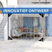 Transparant PVC-zeildoek - Waterdicht - Met oogjes - Weerbestendig - Zeil voor tuinmeubels of veranda - 200x400cm