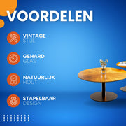 Marina Salontafel - Set van 2 - Beukenhout top