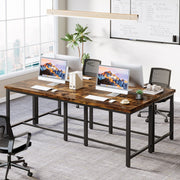 Computerbureau - Voor 2 personen en thuiskantoor - Extra lang dubbel werkstation - 78,7 inch, grote studie schrijftafel