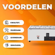 Buffetverwarmer - Chafing dish 3 x 8,8 liter - warmhoudschalen - Elektrisch voedselverwarmer - RVS - 1500W - Buffetbakken - Incl. Deksels & Aftapkraan - Horeca