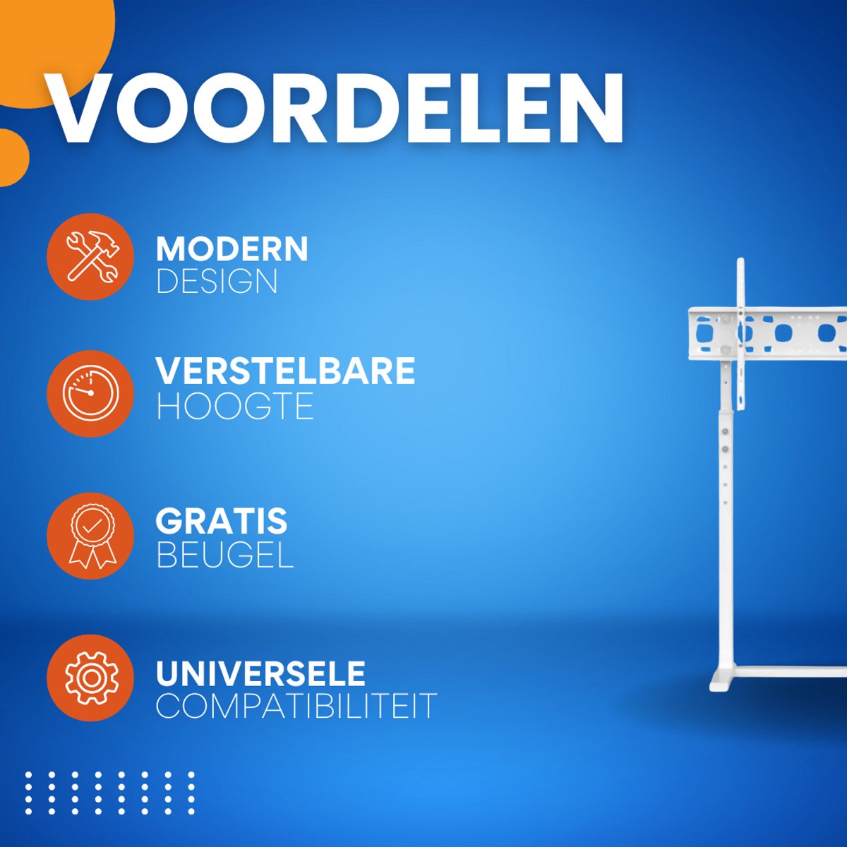 TV vloerstandaard - Voor 32"-65" inch - Standaard universeel - In hoogte Verstelbaar - Wit