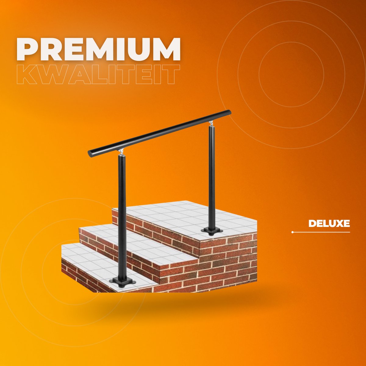 Trapleuning Deluxe - Trapleuning Houders - Zwart Wrought Iron - Voor Trappen In Huis