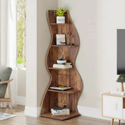 Moderne boekenkast 5 lagen - Bruin - Boekenrek - Woonkamer, slaapkamer en kinderkamer - Hout - 180cm