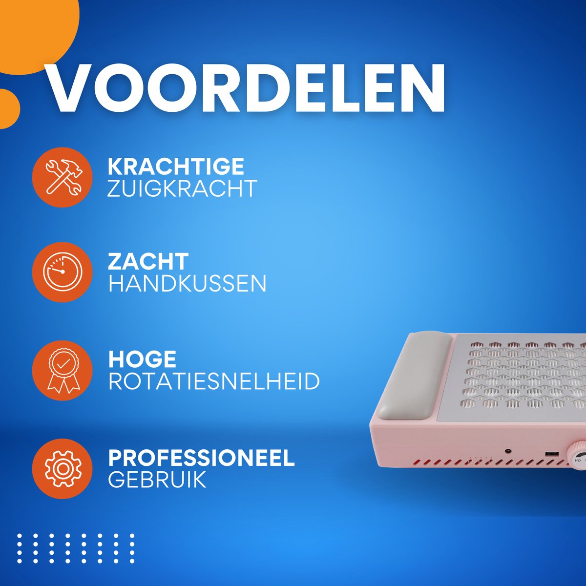 Stofafzuiger voor nagels - Manicure tafel - Nail Dust Collector - Voor Nagelstof Verwijderen - Roze