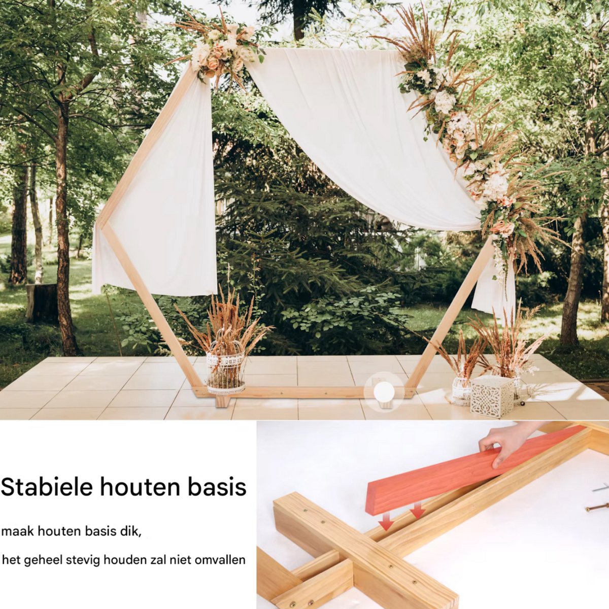 Zeshoekige rozenboog - Voor Bruiloften, ceremonies en feestdecoratie - Decoratie - Backdrop frame - Versiering accessoires - 230cm