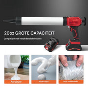 Elektrische kitspuit - Met accu - Draadloos - 4 Snelheden - Kitpistool - Siliconenpistool - Siliconen pistool