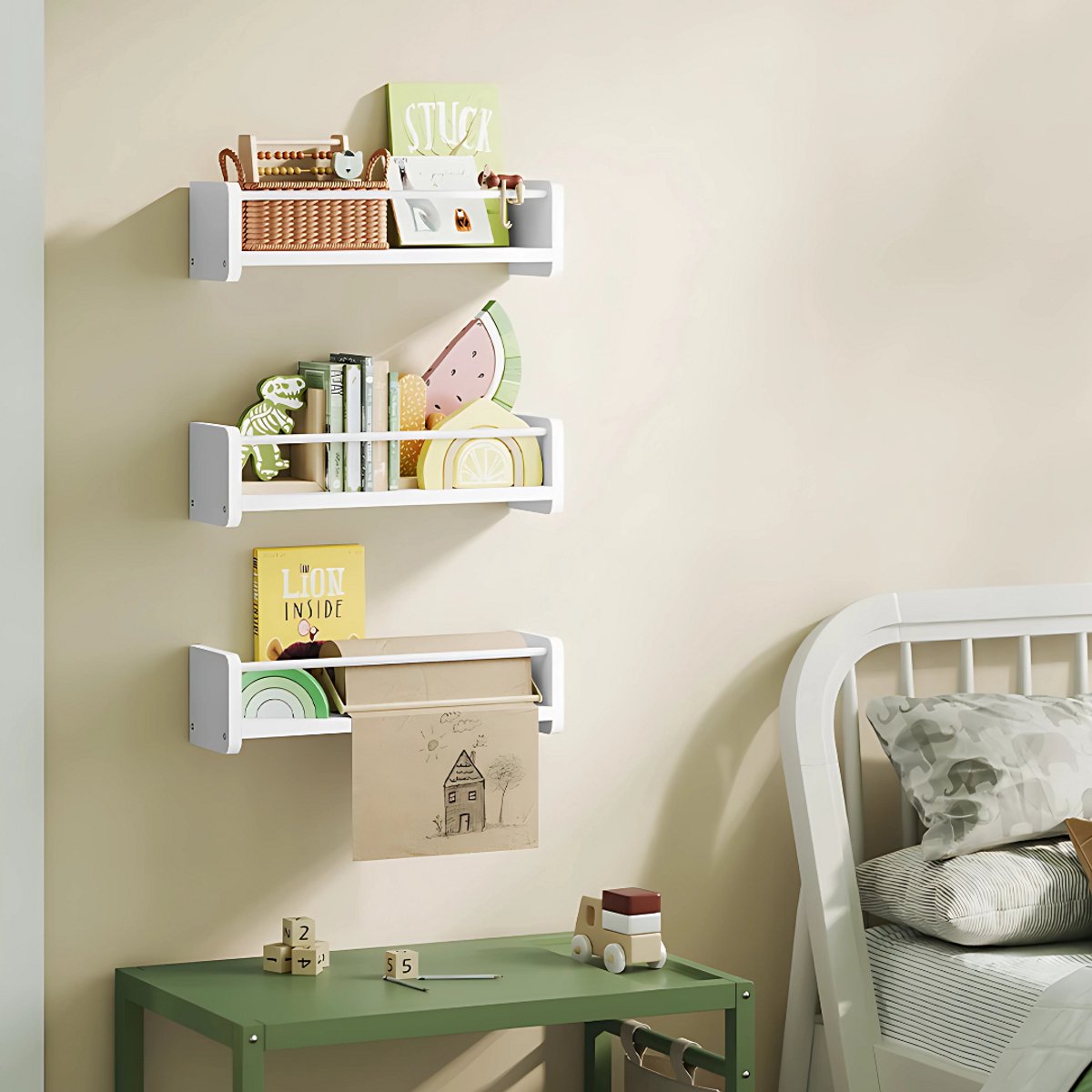 Set van 3 Wandplanken - Boekenrek - Wandrek - Voor Woonkamer, Slaapkamer of Kantoor - DIY Ambachten & Foto Opslag - Hangende Planken voor Home Decor