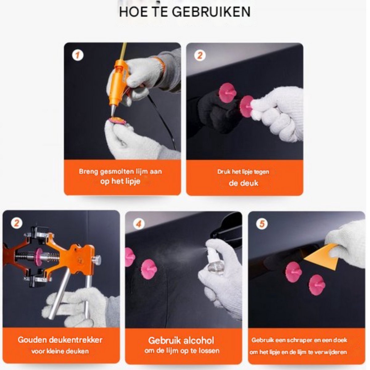 Uitdeukset PRO - 46 delige set - Voor auto - Slagtrekker - Deukentrekker - Zuignap - Zuignaplifter - Auto reparatie