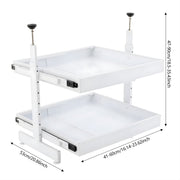 Uittrekbare kastorganizer - Keuken organizer - Opbergrek - Voor keukenkasten en opbergruimte - Praktisch en ruimtebesparend - Wit