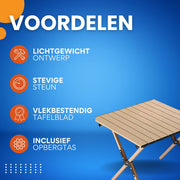 Buiten klaptafel - Campingtafel - Vouwtafel - Voor picknick, kamperen & BBQ - Draagbare campingtafel met draagtas - Lichtgewicht inklapbaar