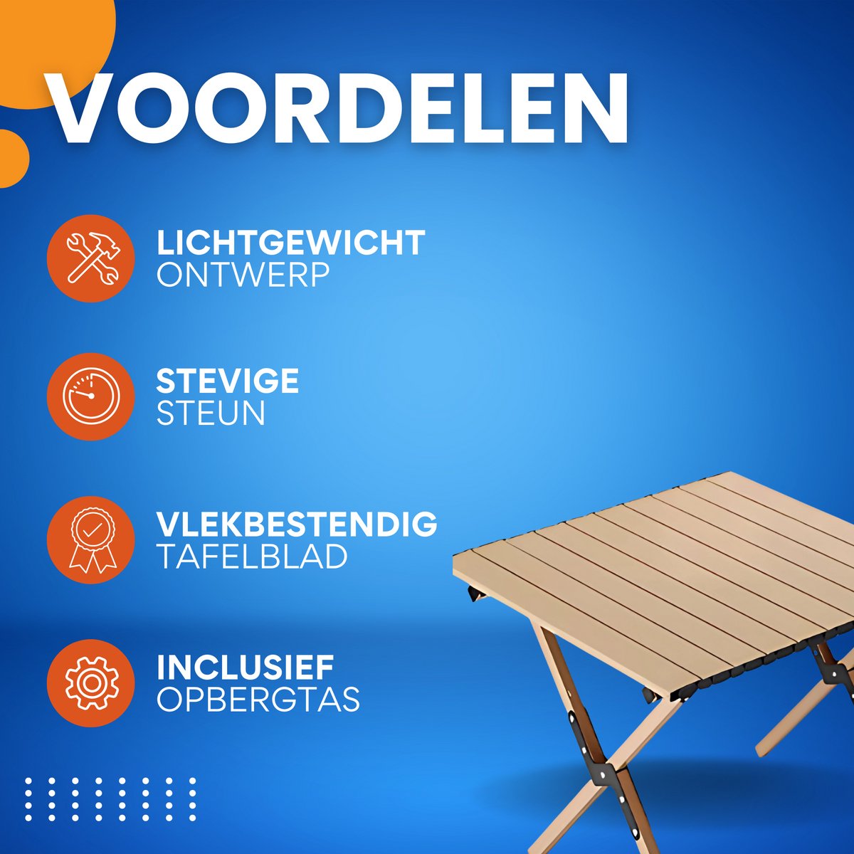 Buiten klaptafel - Campingtafel - Vouwtafel - Voor picknick, kamperen & BBQ - Draagbare campingtafel met draagtas - Lichtgewicht inklapbaar