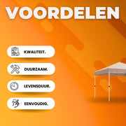 Gazebo Fioren - Pergola - Paviljoen - Partytent - Strandtent - Voor Terras, Feest en Achtertuin - 3x3m - Beige