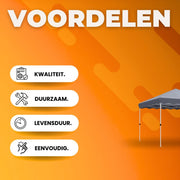 Gazebo Zyrell - Pergola - Paviljoen - Partytent - Strandtent - Voor Terras, Feest en Achtertuin - 3x3m - Grijs