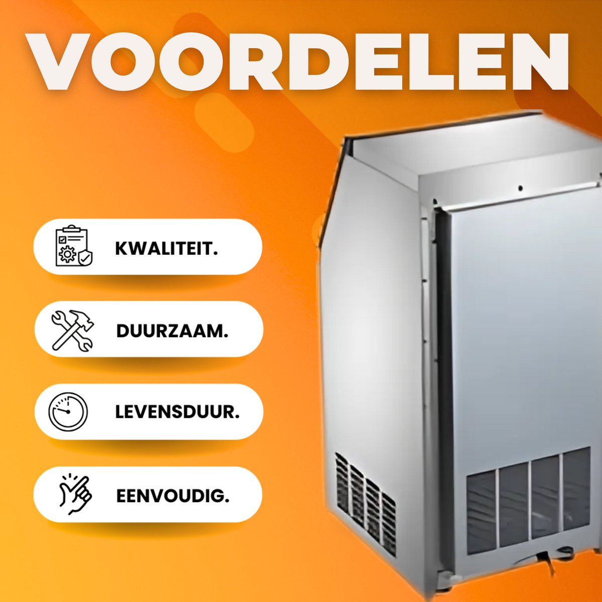 Ijsblokjesmachine Deluxe - Kubus Ijsmachine 25kg/24uur - Commerciële Ijsklontjes Ijsmaker