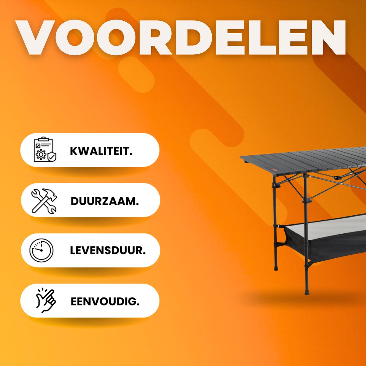 Campingtafel - Inklapbare - picknicktafel - 4 personen - Camping klaptafel inklapbaar - Kinderen & volwassenen