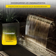 Waterfontein deluxe - Waterval - Zwembadfontein - Led - Verlichte Waterval - Sfeerfontein