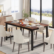 Eettafel Oslo - 75 cm (H) × 160 cm (B) × 80 cm (D) - Voor 6 personen - Voor Keuken of eetkamer - Bruin