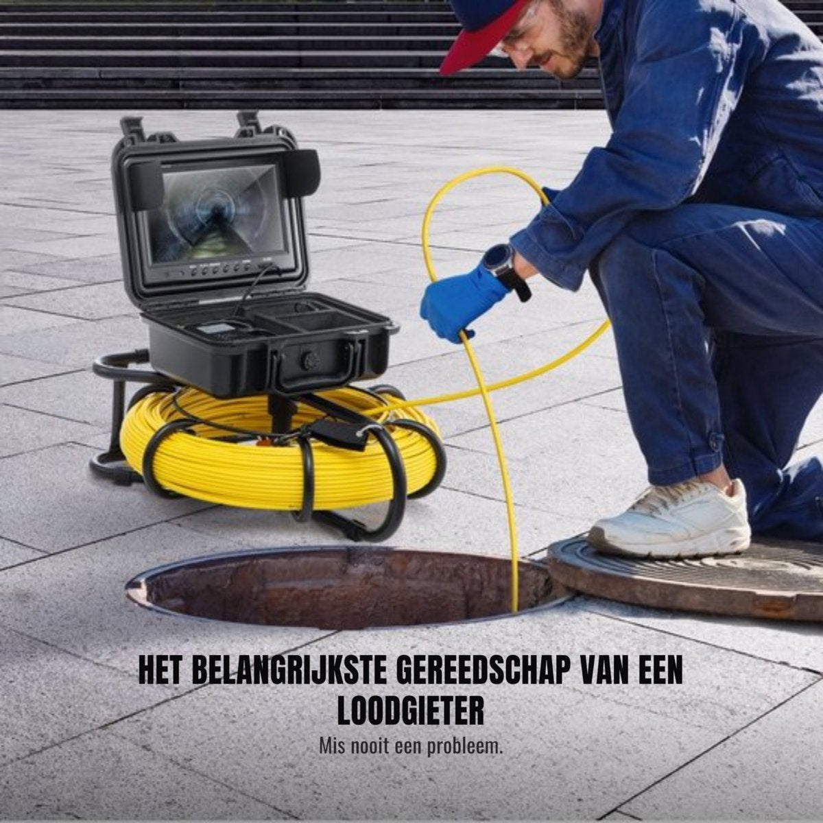 Riool Camera - Endoscoop 120m - 9 Pijp - 720P Inspectie - Met Beeldscherm
